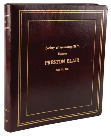 Lot #495 Preston Blair Dedication Binder from the Society of New York Animators with (20+) Signatures and Sketches from Cartoonists and Animators - Image 1