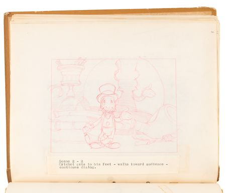 Lot #348 Disney?s 1939 Pinocchio Director-Used Continuity Sketch Book with (48) Original Storyboard Drawings and (175+) Photographic Model Images - Image 14