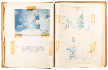 Lot #348 Disney?s 1939 Pinocchio Director-Used Continuity Sketch Book with (48) Original Storyboard Drawings and (175+) Photographic Model Images - Image 16