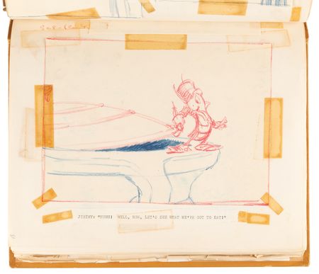 Lot #348 Disney?s 1939 Pinocchio Director-Used Continuity Sketch Book with (48) Original Storyboard Drawings and (175+) Photographic Model Images - Image 20