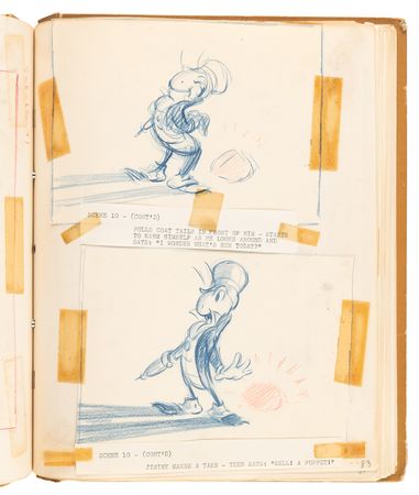 Lot #348 Disney?s 1939 Pinocchio Director-Used Continuity Sketch Book with (48) Original Storyboard Drawings and (175+) Photographic Model Images - Image 21