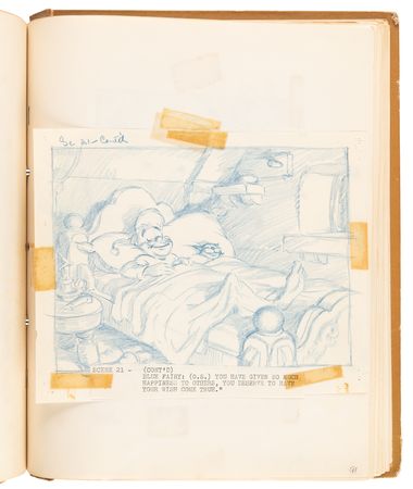 Lot #348 Disney?s 1939 Pinocchio Director-Used Continuity Sketch Book with (48) Original Storyboard Drawings and (175+) Photographic Model Images - Image 26