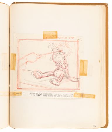 Lot #348 Disney?s 1939 Pinocchio Director-Used Continuity Sketch Book with (48) Original Storyboard Drawings and (175+) Photographic Model Images - Image 28