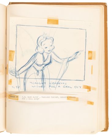 Lot #348 Disney?s 1939 Pinocchio Director-Used Continuity Sketch Book with (48) Original Storyboard Drawings and (175+) Photographic Model Images - Image 34