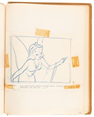 Lot #348 Disney?s 1939 Pinocchio Director-Used Continuity Sketch Book with (48) Original Storyboard Drawings and (175+) Photographic Model Images - Image 38