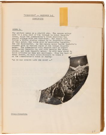 Lot #348 Disney?s 1939 Pinocchio Director-Used Continuity Sketch Book with (48) Original Storyboard Drawings and (175+) Photographic Model Images - Image 4