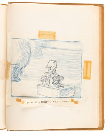 Lot #348 Disney?s 1939 Pinocchio Director-Used Continuity Sketch Book with (48) Original Storyboard Drawings and (175+) Photographic Model Images - Image 48