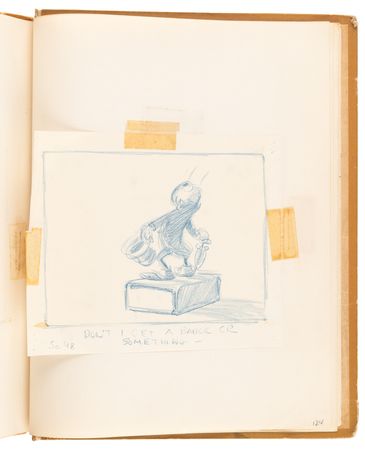 Lot #348 Disney?s 1939 Pinocchio Director-Used Continuity Sketch Book with (48) Original Storyboard Drawings and (175+) Photographic Model Images - Image 50