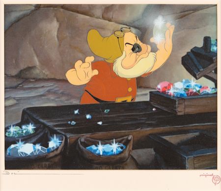 Lot #352 Doc production cel from Snow White and the Seven Dwarfs - Image 1