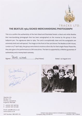 Lot #710 Beatles Signed 1964 Promo Photograph - Image 4
