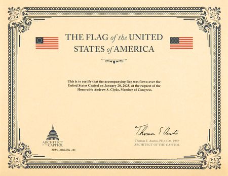 Lot #110 Donald Trump 2025 U.S. Capitol-Flown Inauguration Flag - Image 2