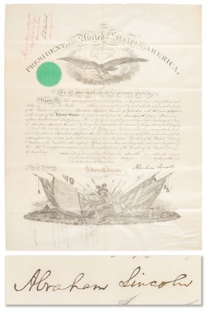 Lot #6 Abraham Lincoln Document Signed as President (March 4, 1864) - An Exceptionally Clean Example - Image 1