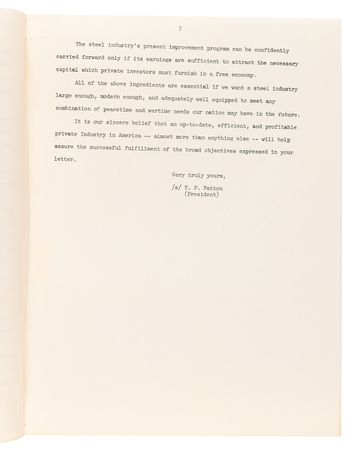 Lot #11 President John F. Kennedy Writes in Length to the President of Republic Steel, Stressing that a Hike in Steel Prices Could Have Adverse Effects on the Economy - Image 8