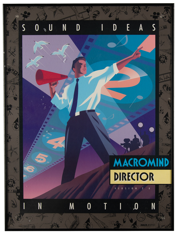 Lot 6099 Macromind Director Version 2.0 Poster (1989) - From the Collection of Clement Mok