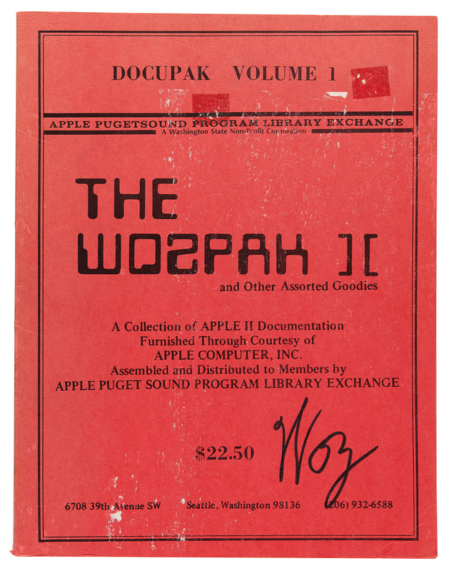 Lot 6021 Steve Wozniak Signed WOZPAK II Docupak Manual