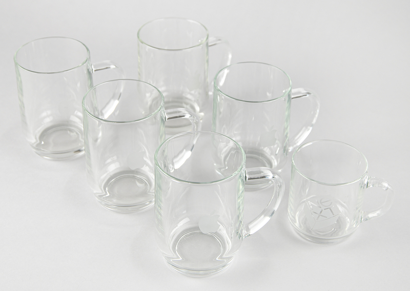 Lot 6112 Apple and NeXT Computer (6) Vintage Glass Mugs