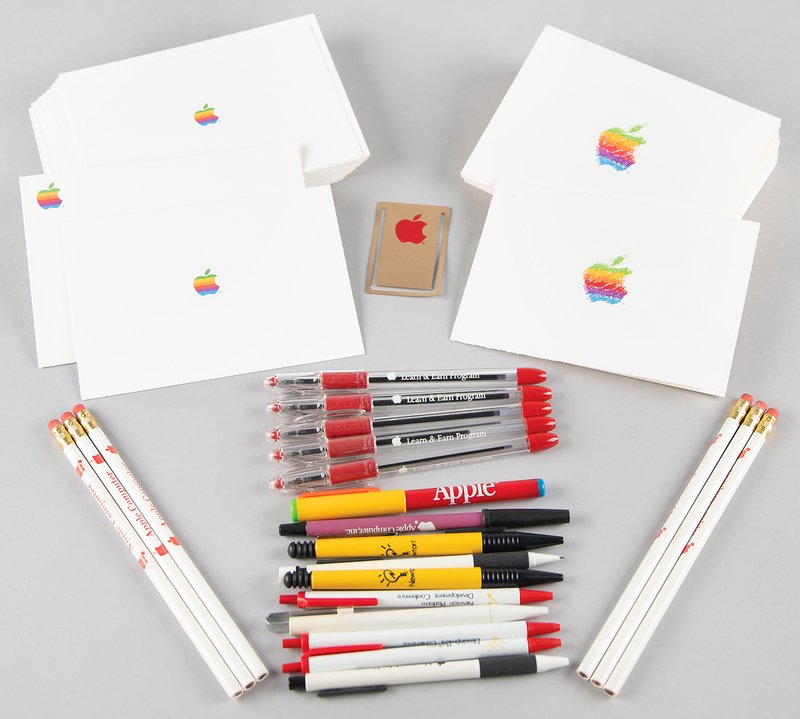 Lot 6111 Apple Computer Collection of (50+) Pens, Pencils, and Greeting Cards