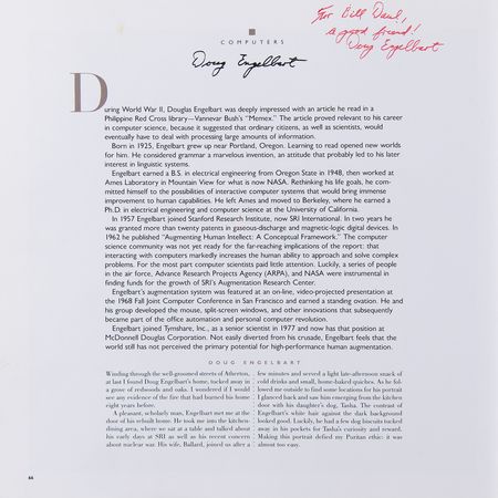 Lot #6137 Douglas Engelbart Signed Book - Portraits of Success (Presented to a Fellow Researcher from SRI International) - Image 4
