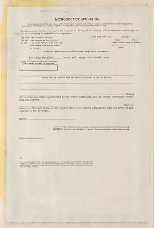 Lot #6149 Microsoft Corporation Stock Certificate (2003) - Image 1