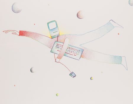 Lot #6092 Apple Macintosh 'The Macintosh Spirit' Lithograph by Jean-Michel Folon - From the Collection of Clement Mok - Image 3