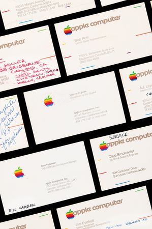 Lot #6003 Steve Jobs Apple Business Card (c. 1985) with Miscellaneous Group of (18) Apple Computer Business Cards - From the Estate of Chuck Colby - Image 1