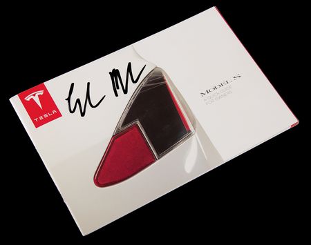 Lot #6141. Elon Musk Signed Tesla Model S Quick Guide