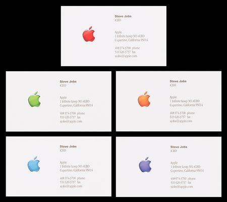 Lot #6004 Steve Jobs (7) Apple Business Cards (1997, 1998, and 1999) as 