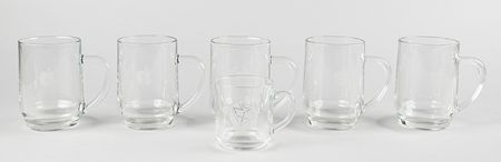 Lot #6112 Apple and NeXT Computer (6) Vintage Glass Mugs - Image 2
