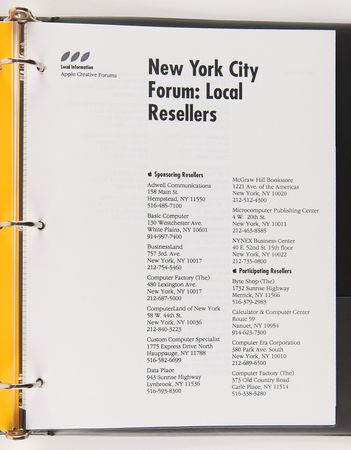 Lot #6104 Apple Creative Forums (2) NYC Event Binders (1990) - From the Collection of Ron Fernandez - Image 9