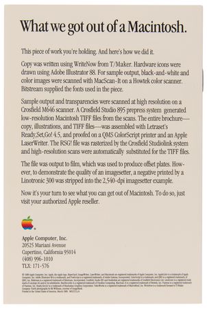 Lot #6096 Apple Creative Services 'What can you get out of Macintosh?' Brochure Color Proofs (1989) - From the Collection of Ron Fernandez - Image 11