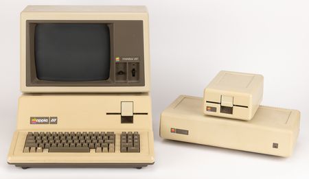 Lot #6023 Apple III Computer with Apple III Monitor, ProFile Hard Drive, Apple III Disk, and Various Software - Image 1