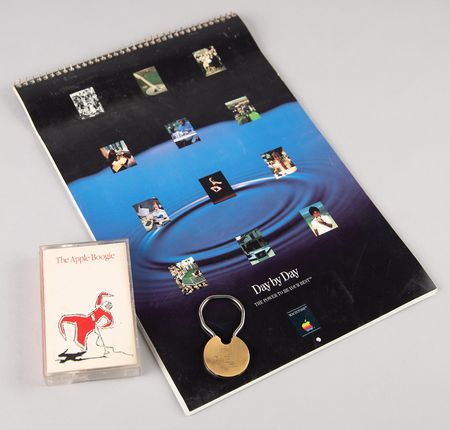 Lot #6119 Apple 10-Year Anniversary Book - So Far: The First Ten Years of a Vision with Calendar, Keychains, and 'Apple Boogie' Cassette Tape - Image 2