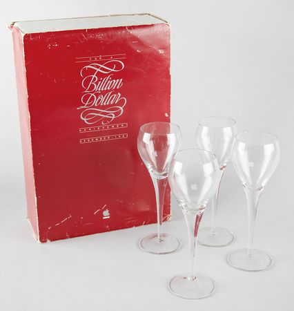 Lot #6117 Apple 'One Billion Sales' Wine Glasses (1982) - Image 1