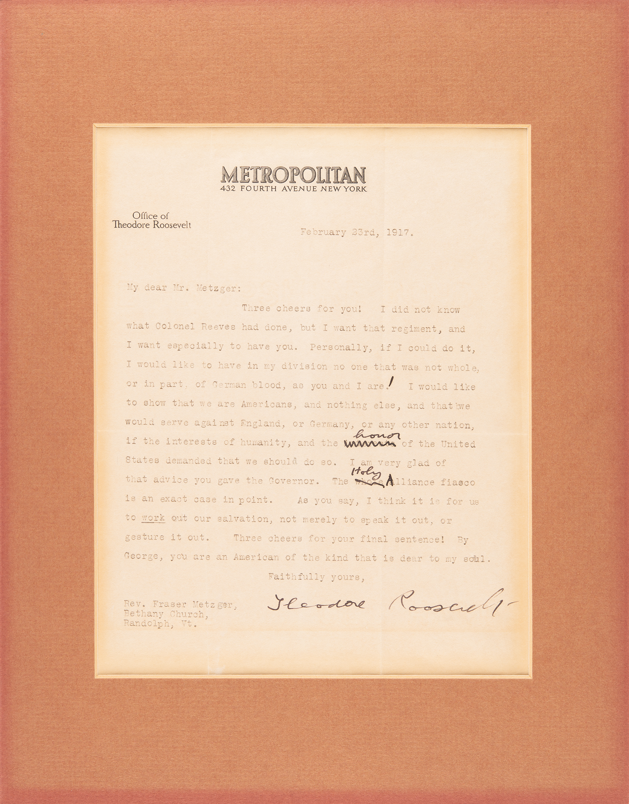 Theodore Roosevelt Typed Letter Signed | RR Auction