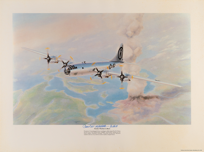 Lot 432 Enola Gay: Paul Tibbets Signed Print - 'Atomic Warfare Is Born'