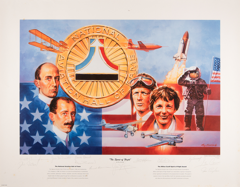 Lot 516 Apollo Astronauts (10) Multi-Signed Print - 'The Spirit of Flight' (Ltd. Ed. #24/80) - From the Personal Collection of Gene Cernan