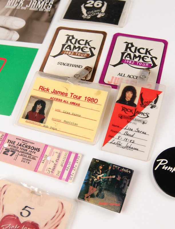 Lot 777 Rick James: Lisa Sarna's Backstage Passes and Ephemera