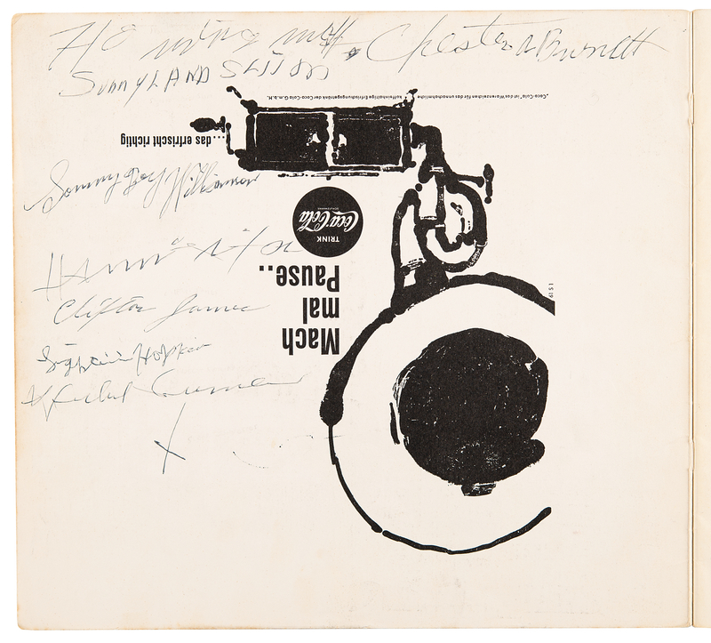 Lot 709 Blues Legends: 1964 American Folk Blues Festival Multi-Signed (7) Program with Howlin' Wolf, Lightnin' Hopkins, Sonny Boy Williamson, and More