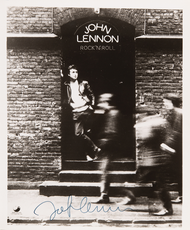 Lot 663 Beatles: John Lennon Signed 'Rock 'n' Roll' Promotional Photograph - From the Collection of Beatles Press Officer Derek Taylor