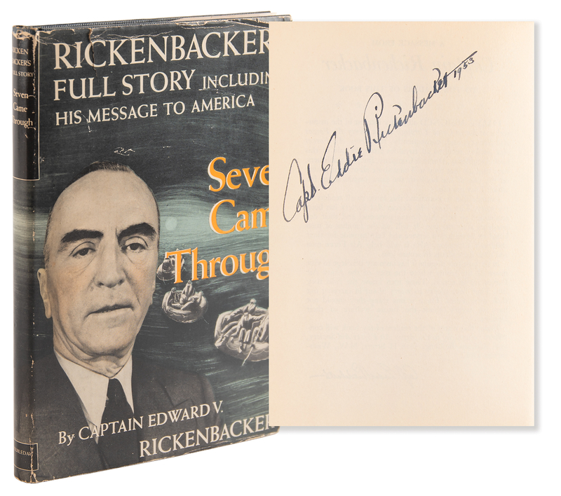 Lot 459 Eddie Rickenbacker Signed Book - Seven Came Through