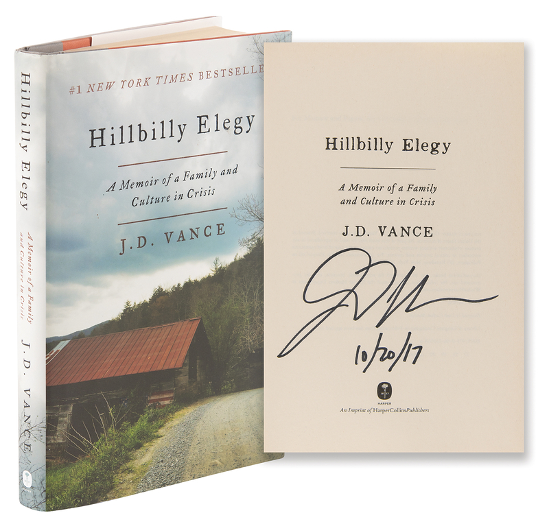 Lot 322 J. D. Vance Signed Book - Hillbilly Elegy