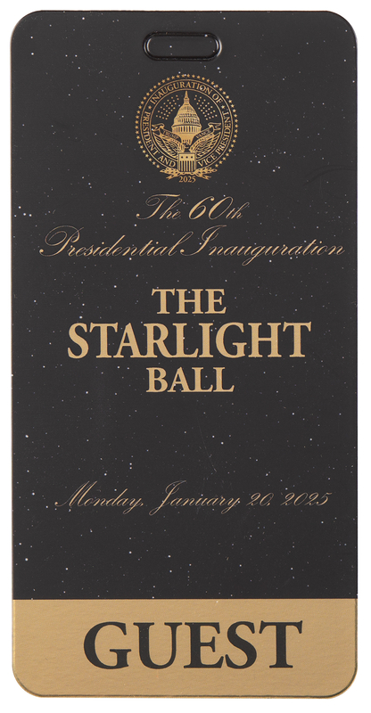 Lot 140 Donald Trump: Guest Pass to The Starlight Ball (2025 Inaugural Ball)