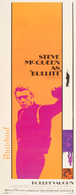 Lot 958 Steve McQueen Original Movie Poster - Bullitt (14? x 36?)