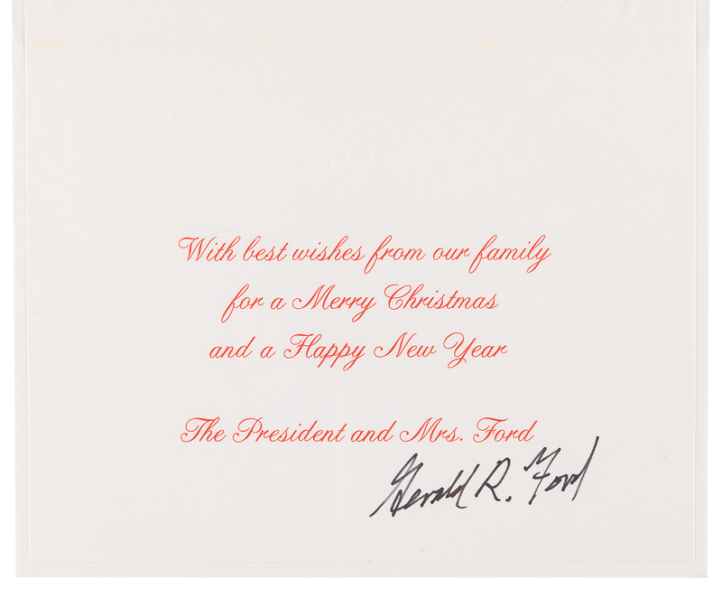 Lot 67 Gerald Ford Signed White House Christmas Card as President (1975)