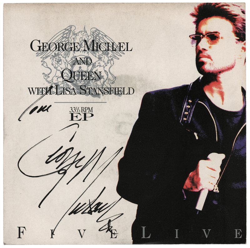Lot 843 George Michael Signed EP Record - Five Live