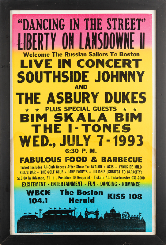 Lot 820 Southside Johnny and the Asbury Jukes 1993 'Liberty on Lansdowne II' Misprint Poster (Boston, Massachusetts) - 16.5˝ x 25.5˝