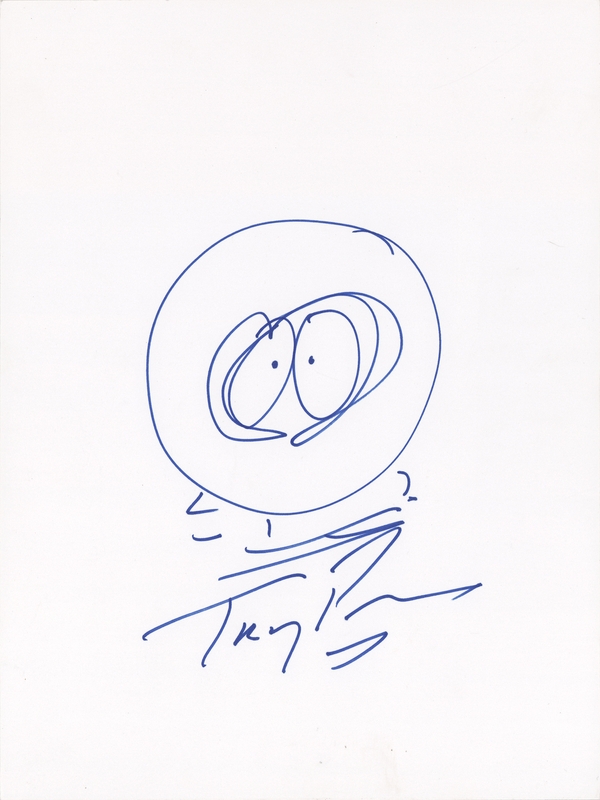Lot 583 Trey Parker Signed Sketch