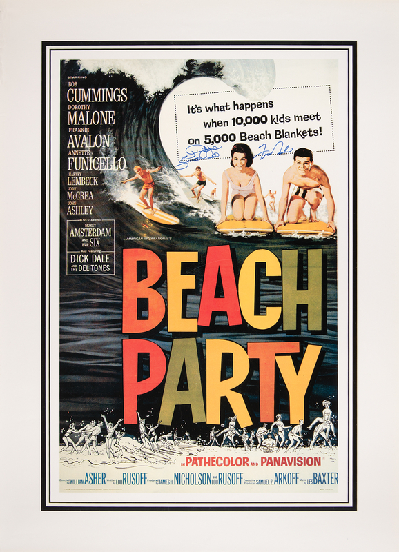 Lot 917 Annette Funicello and Frankie Avalon Signed Poster (21.25˝ x 29.5˝)