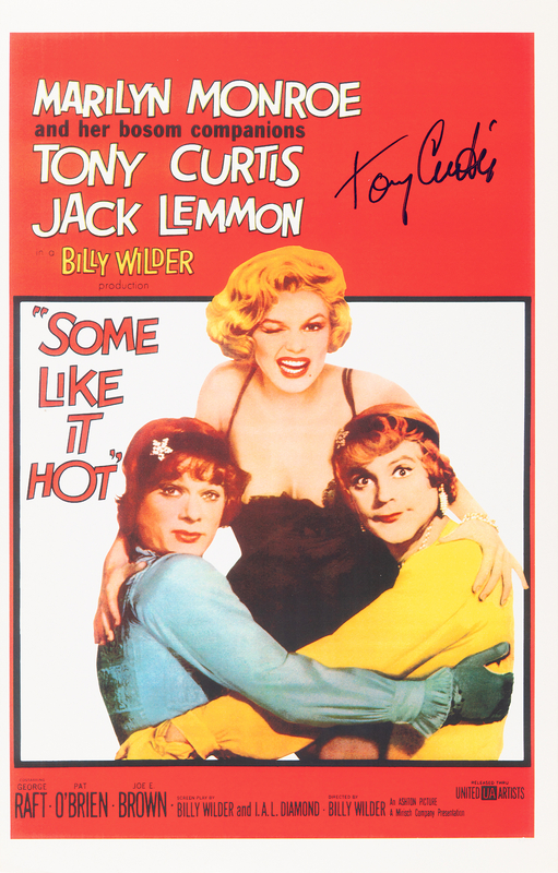 Lot 906 Tony Curtis Signed Mini Poster - Some Like It Hot