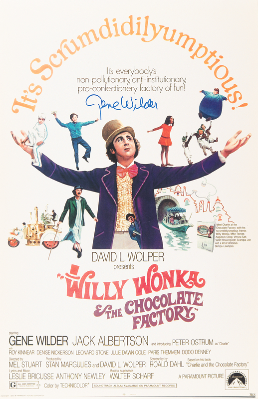 Lot 1004 Gene Wilder Signed Mini Poster - Willy Wonka & the Chocolate Factory